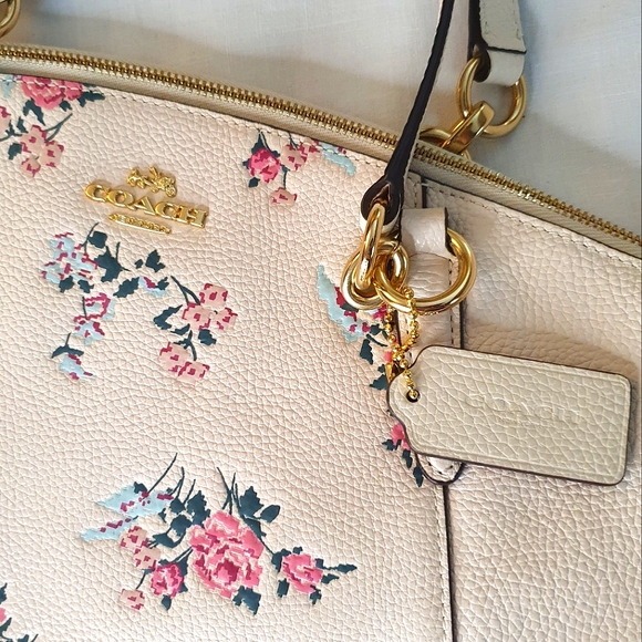 Coach Floral Cream Satchel Bag - Picture 4 of 10